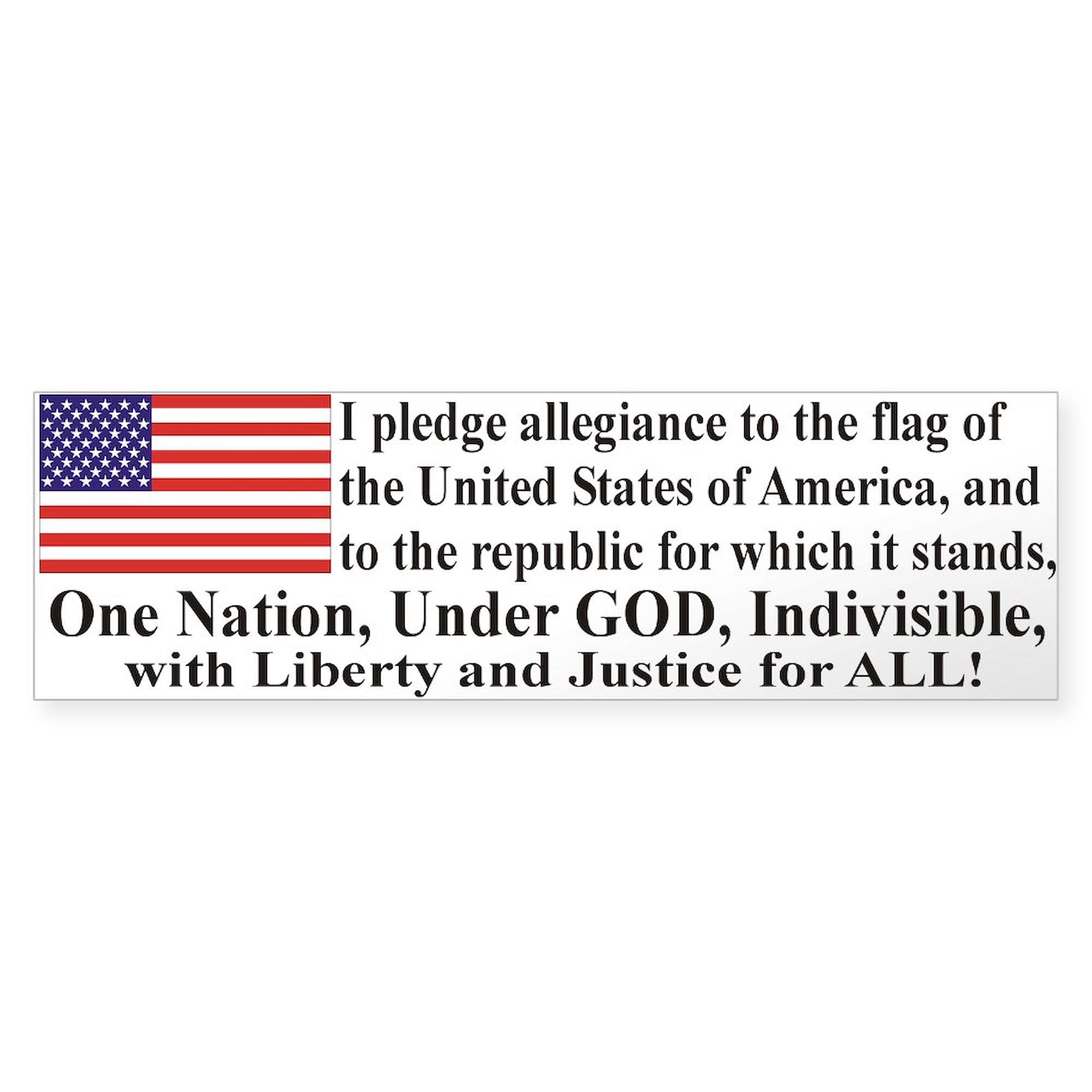 CafePress Pledge of Allegiance Sticker (Bumper) 10"x3" Rectangle Vinyl Bumper Sticker Car Decal