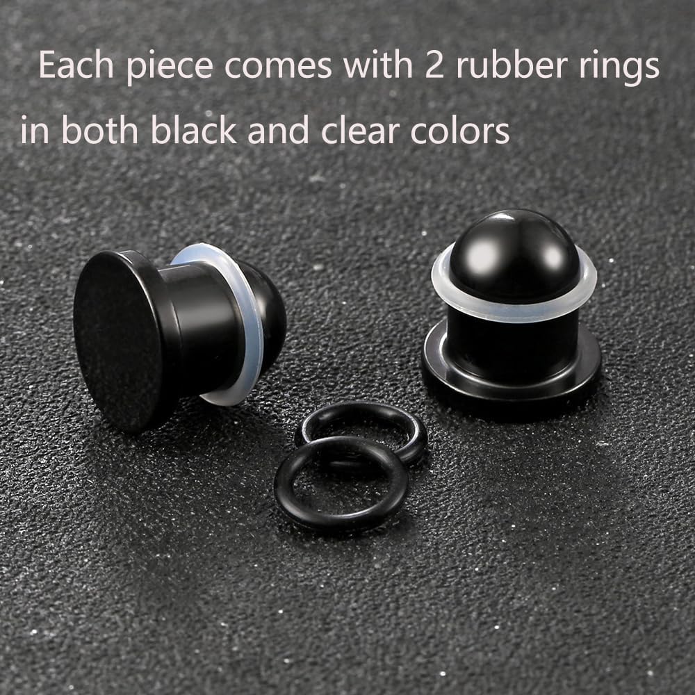 Casvort Unique 0.5mm Increments 16G-00g Comfy Pain-free Single Flared Dead Stretching Plugs, Hypoallergenic Stretch Friendly Body Piercing Tapers, Pierced Ear Lobe Stretching Kits.