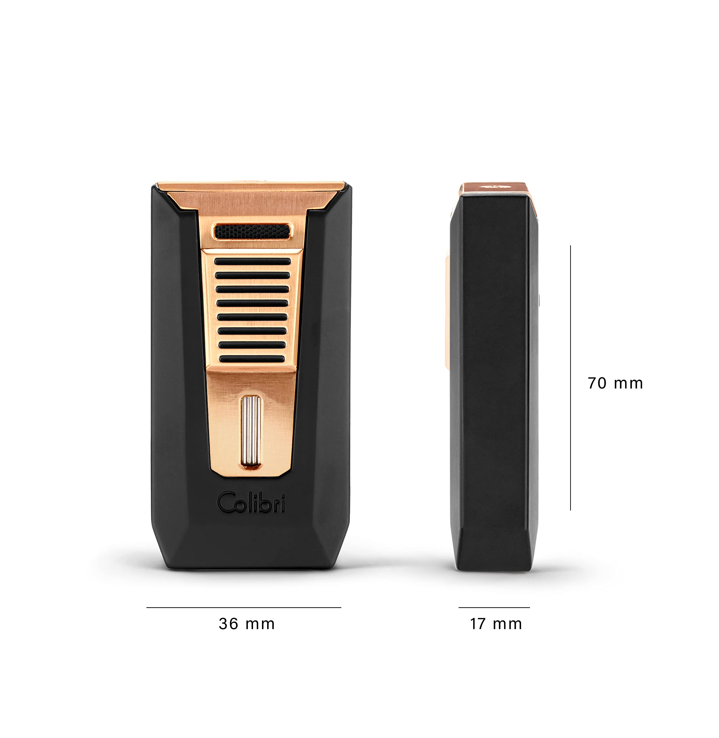 Mechero-Encendedor Colibri-Slide-en metal- Doble llama a prueba de viento-Llama Jet, para cigarrillos y puros.Funciona con gas butano(no incluido). Se envía en estuche de regalo. Dos años de garantía.
