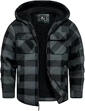 GEEK LIGHTING Boys Flannel Jacket Sherpa Lined Hoodies Zip Up Fleece Plaid Shirt Jackets Winter Outdoor Coat Warm