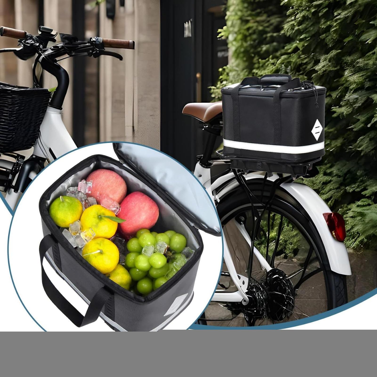 Fahrrad Gepäckträger Tasche Isolierte Fahrrad Tasche groß
