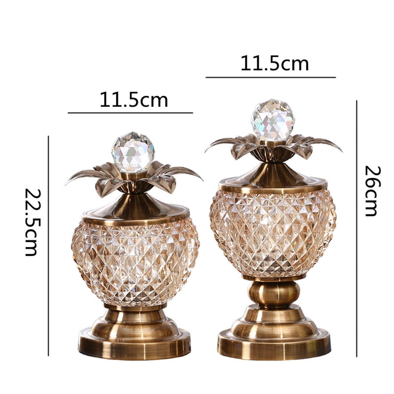 florero Jarrón de cristal con forma de bola de cristal, caja de almacenamiento de joyas, tarro de cristal transparente, adornos artesanales de Metal, jarrones de decoración del hogar, macetas jarrones