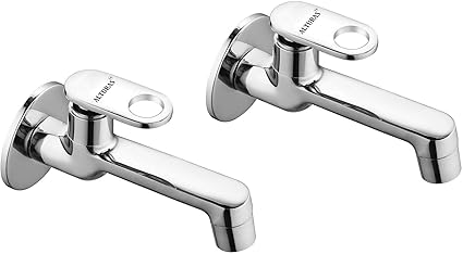Alturas Max Brass Long Body Bib Cock Tap with Wall Flange- Set of 2
