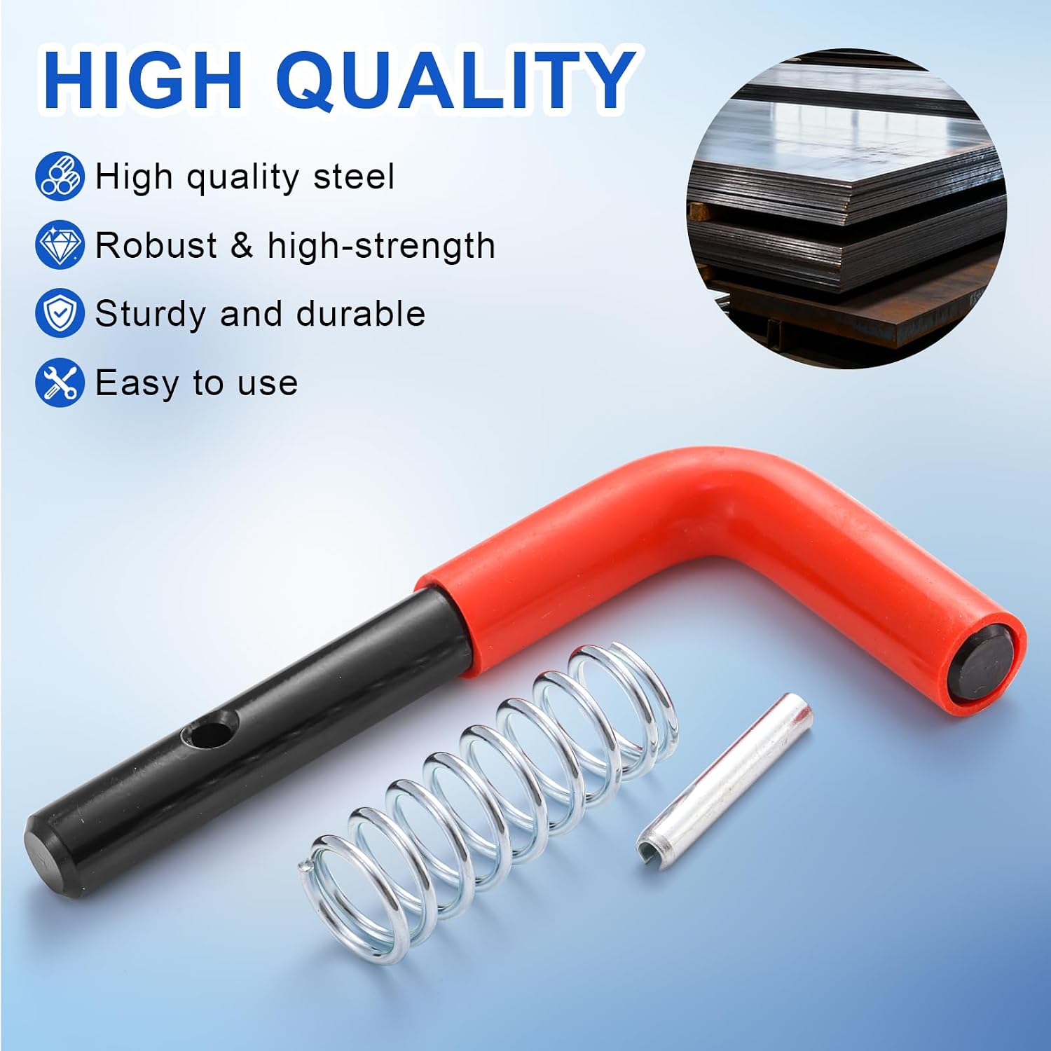 67844 Snow Plow Stand Locking Pin Kit, Stand Lock Pin Compatible with Western Plow Ultra Mount HTS Midweight Pro Plow Series with Handles, 2 Hairpin Clips, 2 Spring Lock Pin
