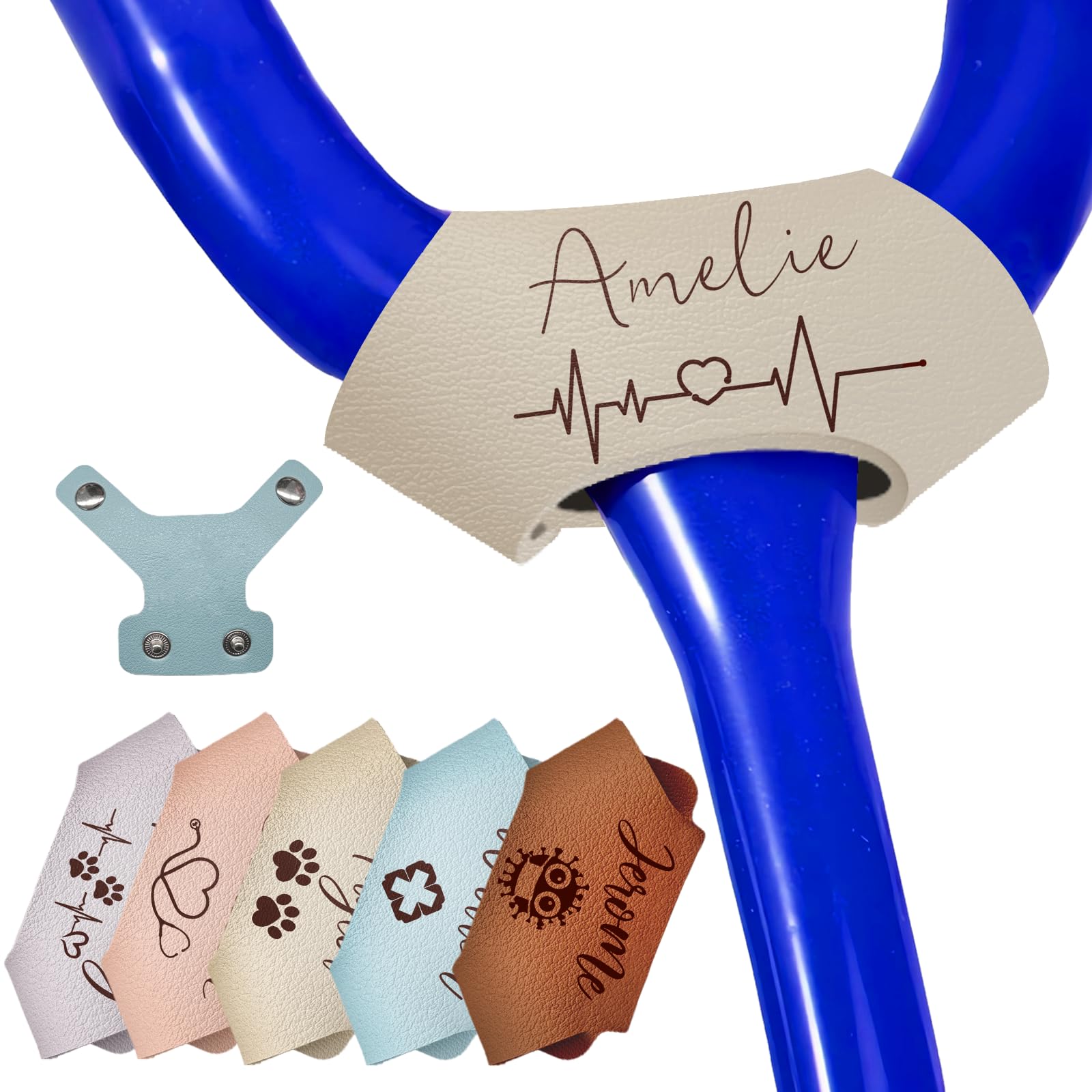 Personalized Stethoscope Name Leather Tag Custom Stethoscope ID Tag for Nurses Accessories Charms Nurses Week Gift for Nurse Doctor Medical Assistant