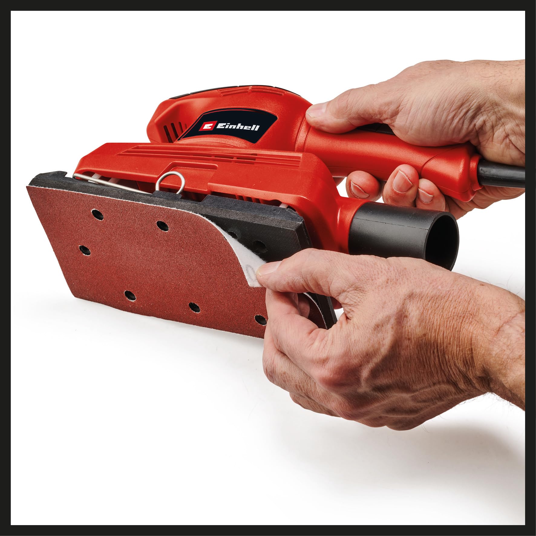 Einhell 4460640 Levigatrice Orbitale, 230 V, Tre Fogli Abrasivi Inclusi, Rosso
