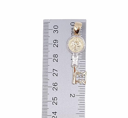 Miniatura 6 de Saint Benedict Gold and Silver Plated 1.6 Inches Key Unisex Ball Chain