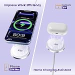 25W Chargeur sans fil magnétique: Pad de recharge rapide pour iPhone 17 16 15 14 13 12 Pro Max, Samsung Galaxy S26 S25, Google Pixel 10, AirPods-Slim Portable pour les voyages côté lit Bureau-Blanc 2 Compatibilité pour iPhone 17 17e 16 16e 15 14 13 12 Pro Max - A