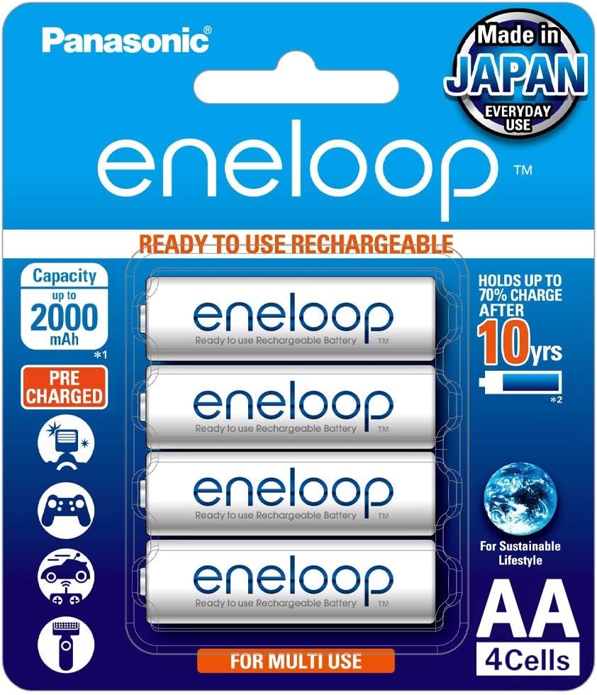Panasonic Eneloop AA 2100 Cycle Ni-MH Pre Charged Rechargeable Batteries - 4 Pack