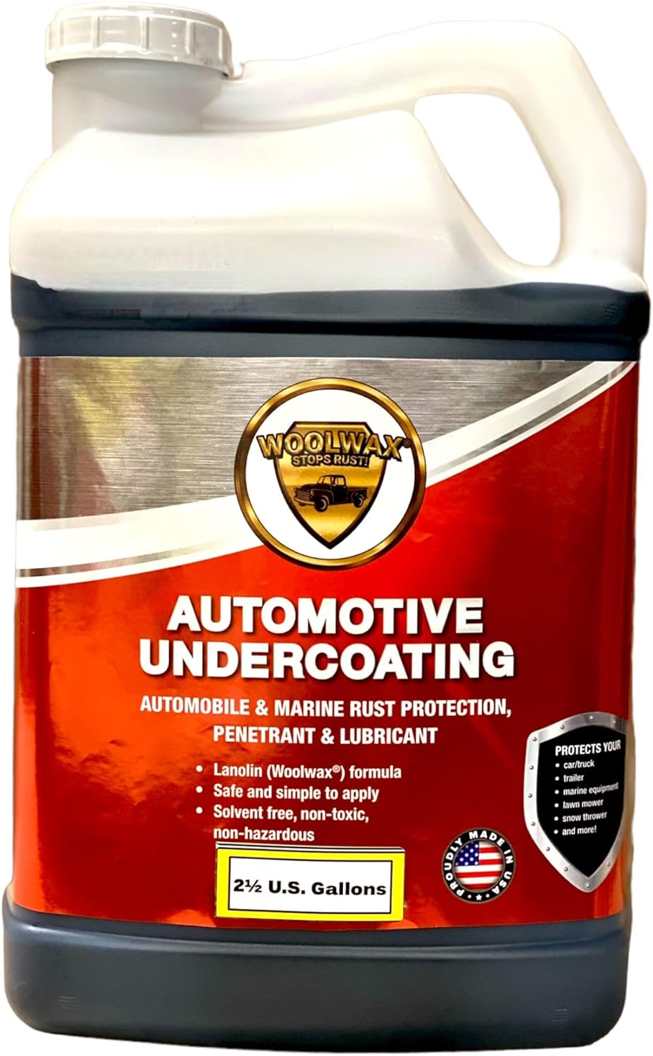 Woolwax 2+1/2 Gallon Jug Auto Truck Undercoating Corrosion Inhibitor Thick Long Lasting Lanolin Resists Wash-off No Smell Protects For 2 Years and More. BLACK