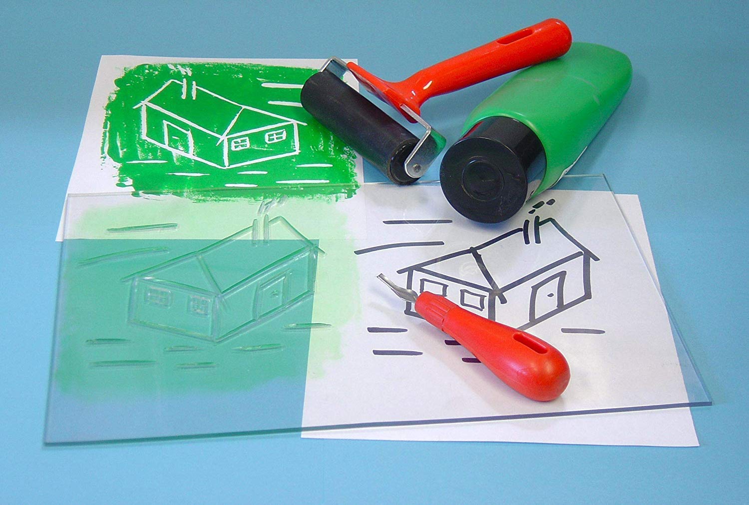 Major Brushes Transparent Polymer Lino Block 400mm x 300mm - Pack of 2