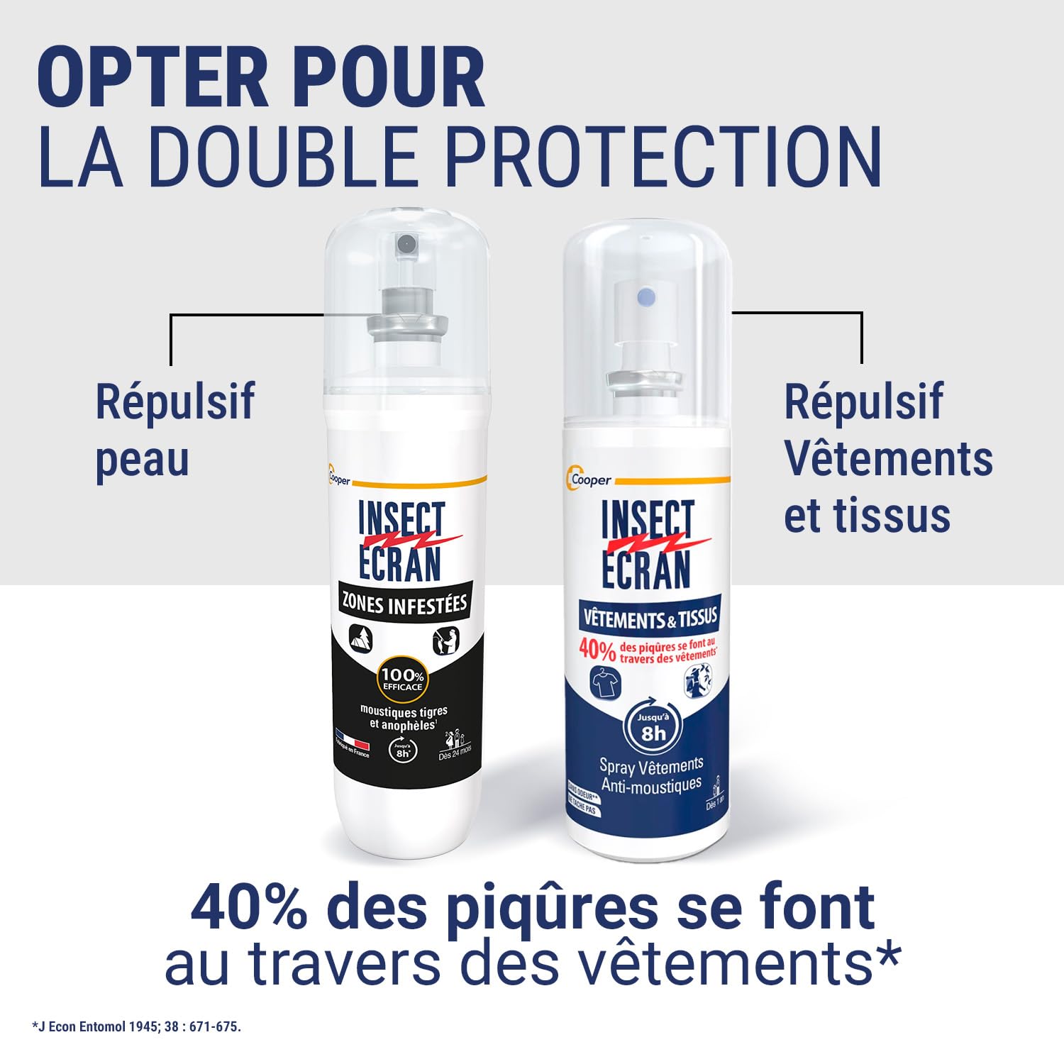 INSECT ECRAN - Anti-moustiques Zones Infestées - Efficacité 8h - Spray répulsif peau - Protection contre les piqûres de moustiques - 100 ml