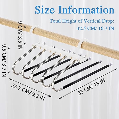 Miniatura 2 de LIOUCBD - 2 perchas para pantalones que ahorran espacio, estantes multifuncionales para pantalones, organizador de almacenamiento de armario de