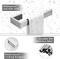 Vista 4 de Fapully Juego de accesorios de baño de 8 piezas de acero inoxidable, juego de accesorios de baño de níquel cepillado montado en la pared