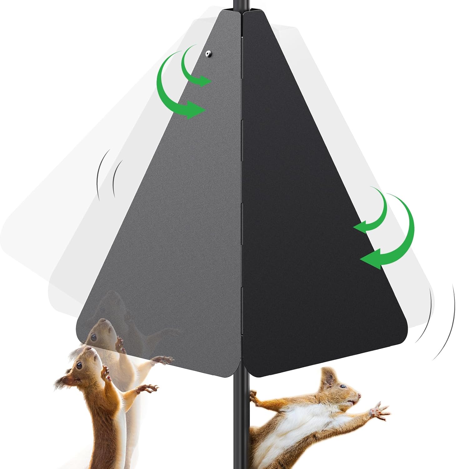Upgraded Squirrel Baffle with Dual Defense, Squirrel Proof for Bird Feeder Pole Outside, Bird Food House Guard for Shepherd Hook, Raccoon Stopper, Rust Chew Proof Heavy Duty Galvanized Steel