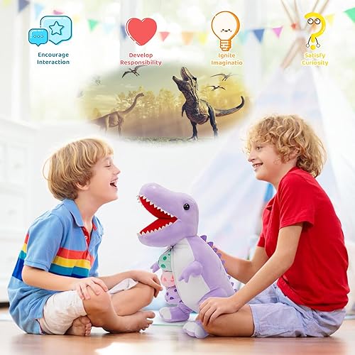 Vista 65 de MorisMos - Animales de peluche de lagarto, mamá camaleón gigante de 27 pulgadas con 4 lagartos bebés, juguetes para niños y niñas, mamá iguana