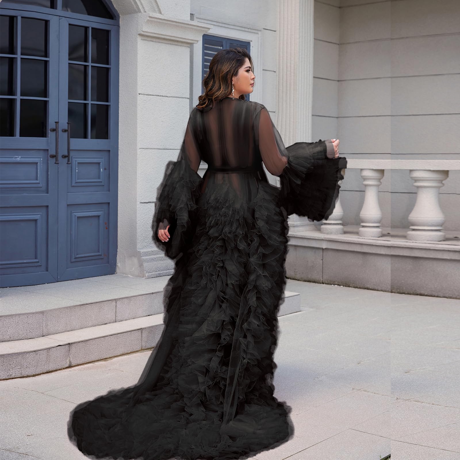 Robe de maternité en tulle pour femme - Kimono - Perspective - Photographie pour fête prénatale
