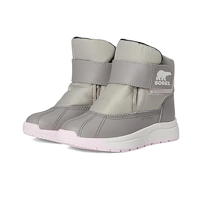 SOREL Kids Whitney III Strap Mid Waterproof (Little Kid) Kids Shoes Dove/Pink Dawn