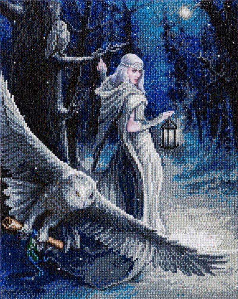 CRYSTAL ART Midnight Messenger Canvas 40 x 50cm Anne Stokes