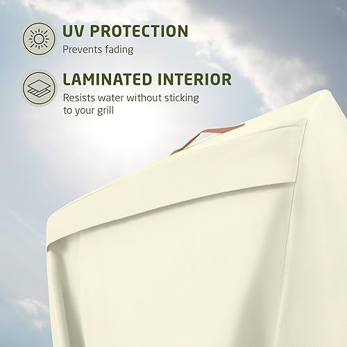 Vista 24 de Cubierta prémium para parrilla para todo tipo de clima, 44 pulgadas, doble capa de tela oxford 600D, 100 % impermeable, para parrilla a gas