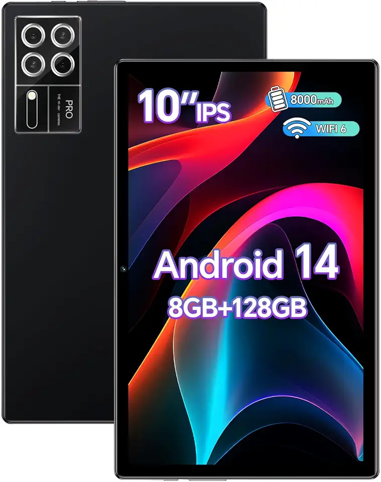 Xixaomiro S12 Tablet, 10.1 Polegadas Android 14, 8GB+128GB, Película de Proteção + Caneta Stylus + Teclado + Mouse + Capa, Tela 1920x1200, Wi-Fi 5G, Câmera 13MP/5MP, Bateria 8000mAh (Cinza)