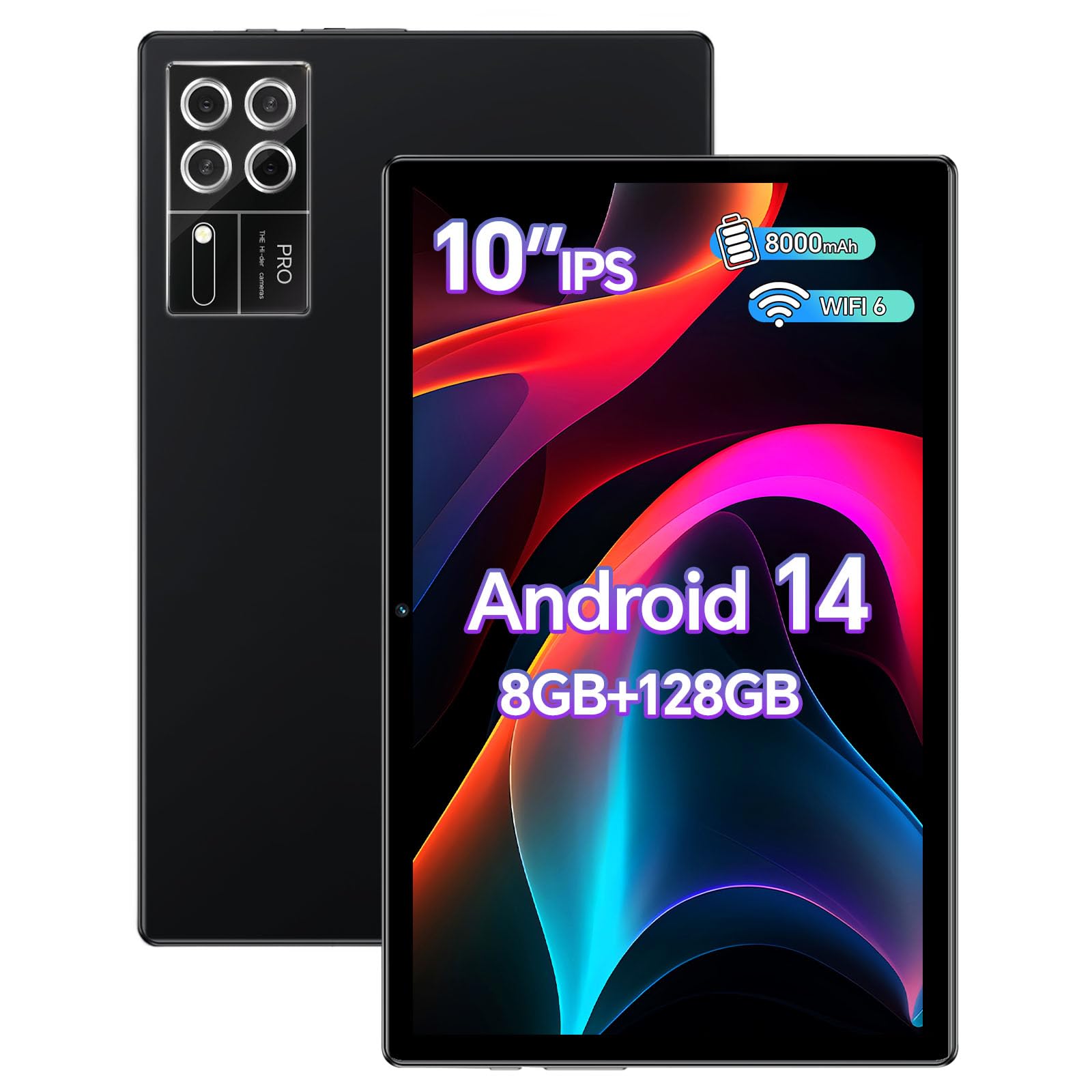 Tablet Xixaomiro S12, 10.1 Polegadas, Android 14, 8GB+128GB