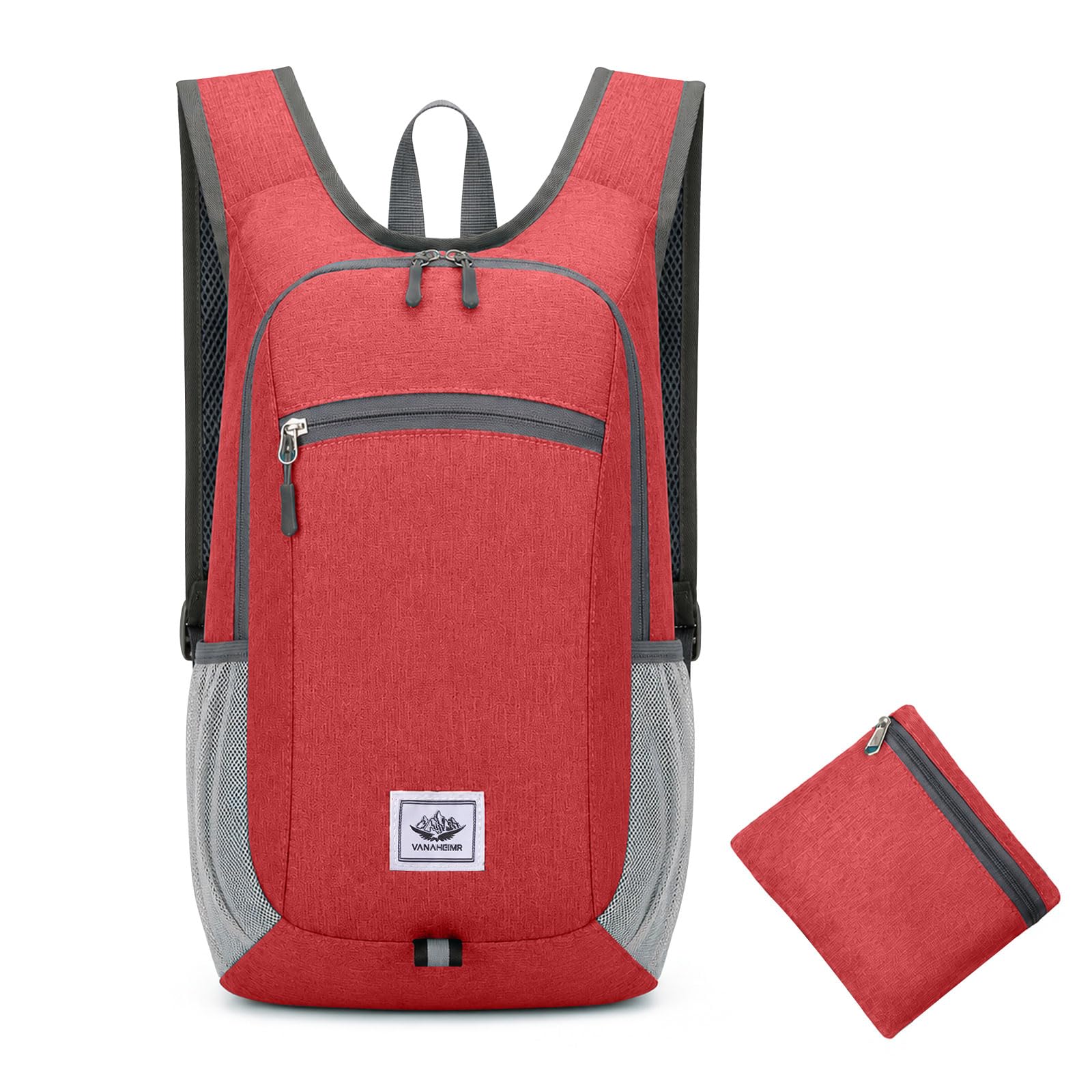 SCCGKP 15L Hiking Backpack Lightweight Packable Hiking Daypack Small Travel Outdoor Foldable Shoulder Bag (Red)