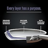 Vista 3 de Ninja EverClad - Sartén de acero inoxidable de grado comercial de 26 cm, sartén tricapa, apta para horno hasta 600°F, compatible con todas