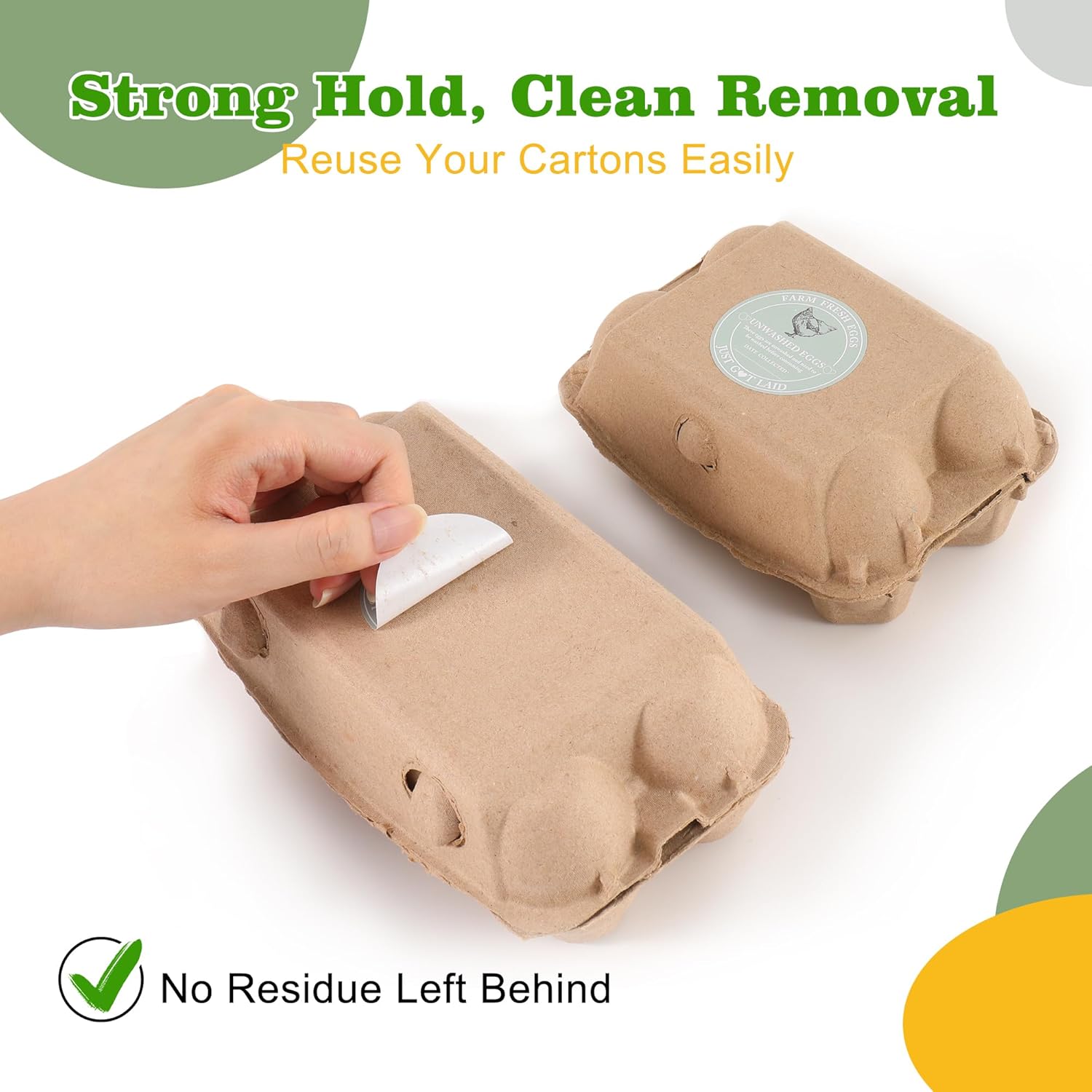 500 Pcs Egg Carton Stickers 2 inch Farm Fresh Unwashed Eggs Labels with Collected Date,Self Adhesive Packaging Stickers for Chicken - Image 5