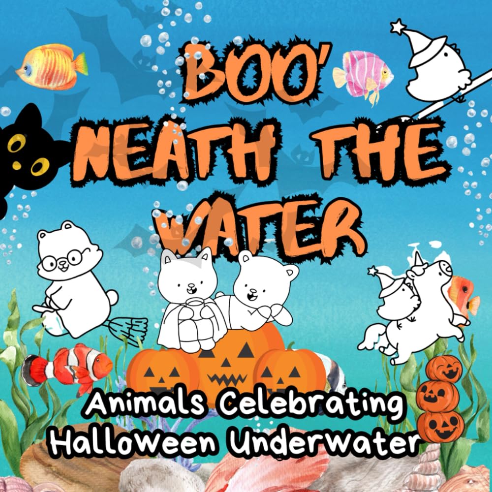 Boo'Neath The Water-Animals Celebrating Halloween Underwater: A spooky-cute underwater adventure coloring book created for kids ages 4 to 8. Filled ... festive fun with imaginative sea magic.