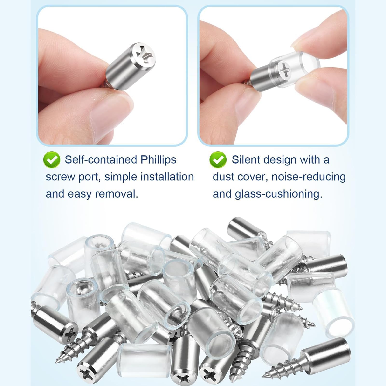 Gozaqe 30 Pcs Shelf Support Pegs,Shelf Pins with Non-Slip Sleeve — Amazon image 3