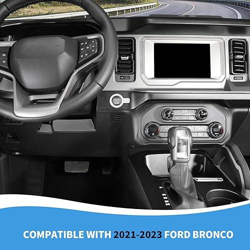 Vista 59 de Cubierta para botón de arranque Bronco, ajuste del botón de arranque del motor compatible con accesorios interiores Ford Bronco 2021-2023, fibra