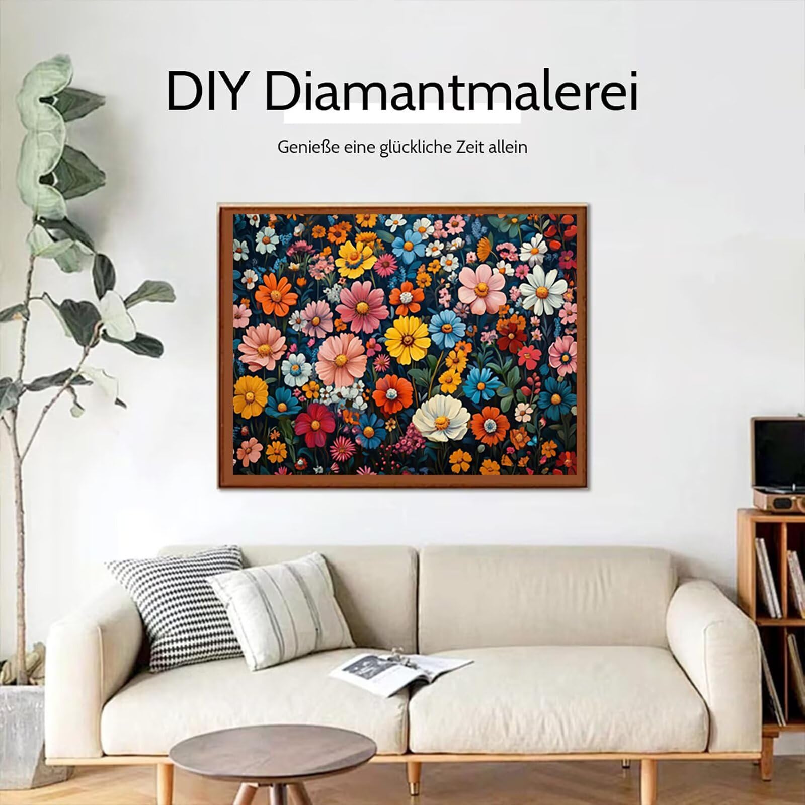 Roślinne zestawy do sztuki diamentowej dla dorosłych, zestawy do malowania diamentami 5D dla dorosłych, pełne wiercenie, zestawy artystyczne, DIY, haft krzyżykowy, sztuka, rzemiosło, kwiaty, 1 obraz