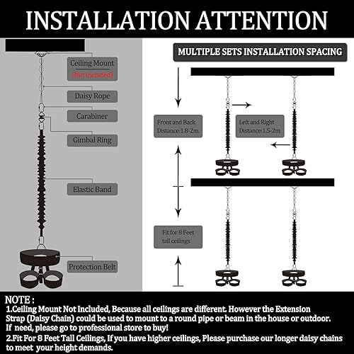 Miniatura 6 de Dasking Juego de bandas de resistencia para yoga, cuerda elástica de gravedad, juego de cinturón de resistencia 4D, cuerda de danza elástica para