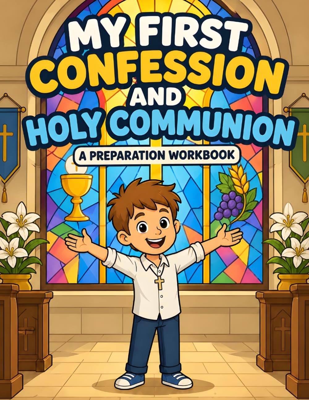 My First Confession and Holy Communion a Preparation Workbook: A Fun and Engaging Catholic Preparation Workbook for Kids Preparing for the Sacraments ... for Ages 7-9, Homeschooling, and Catechism