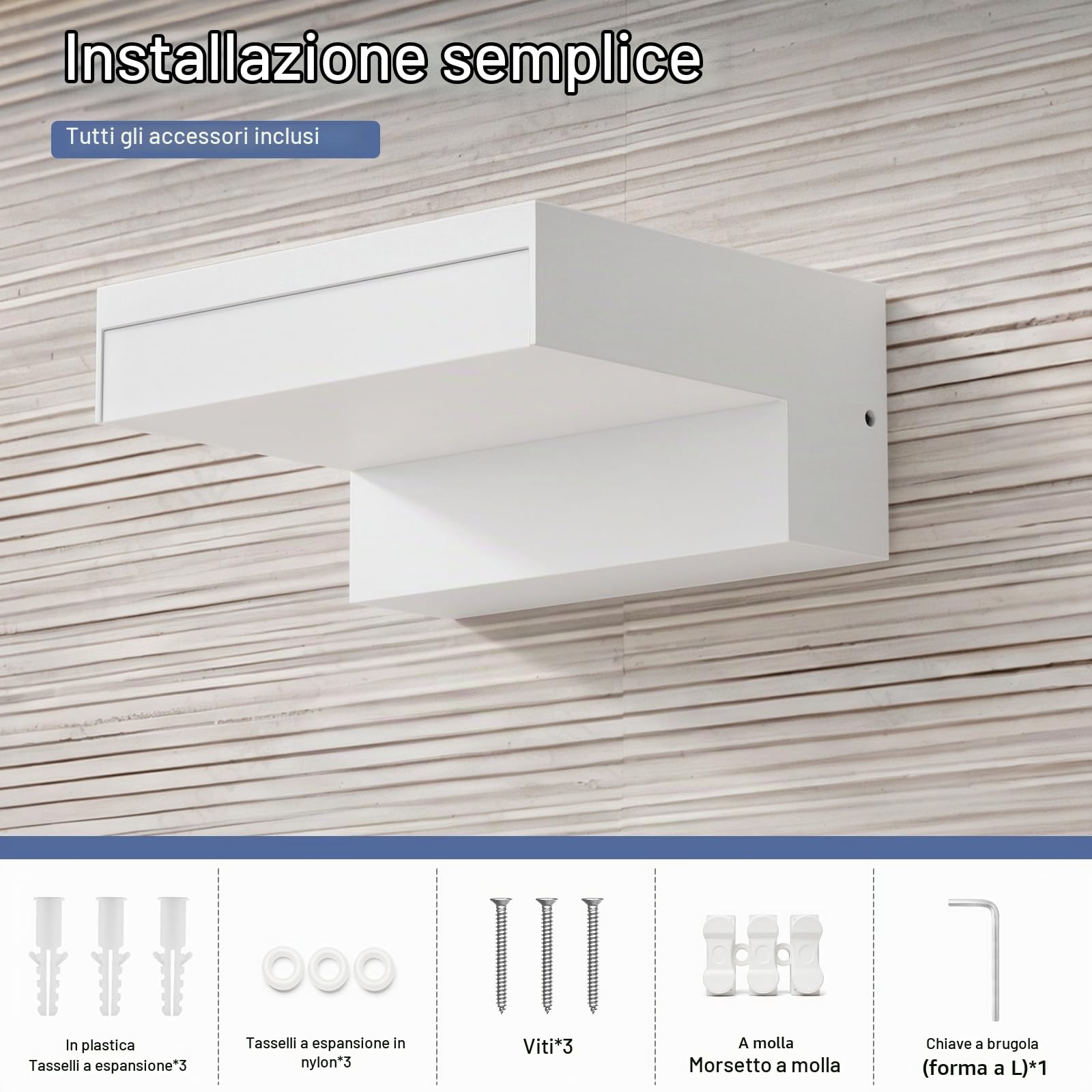 Klighten 24W LED Applique da Parete Esterno,2700K Lampada da Parete Interna ed Esterna,per corridoi,garage,portici e cortili,Aluminium,IP65,Nero
