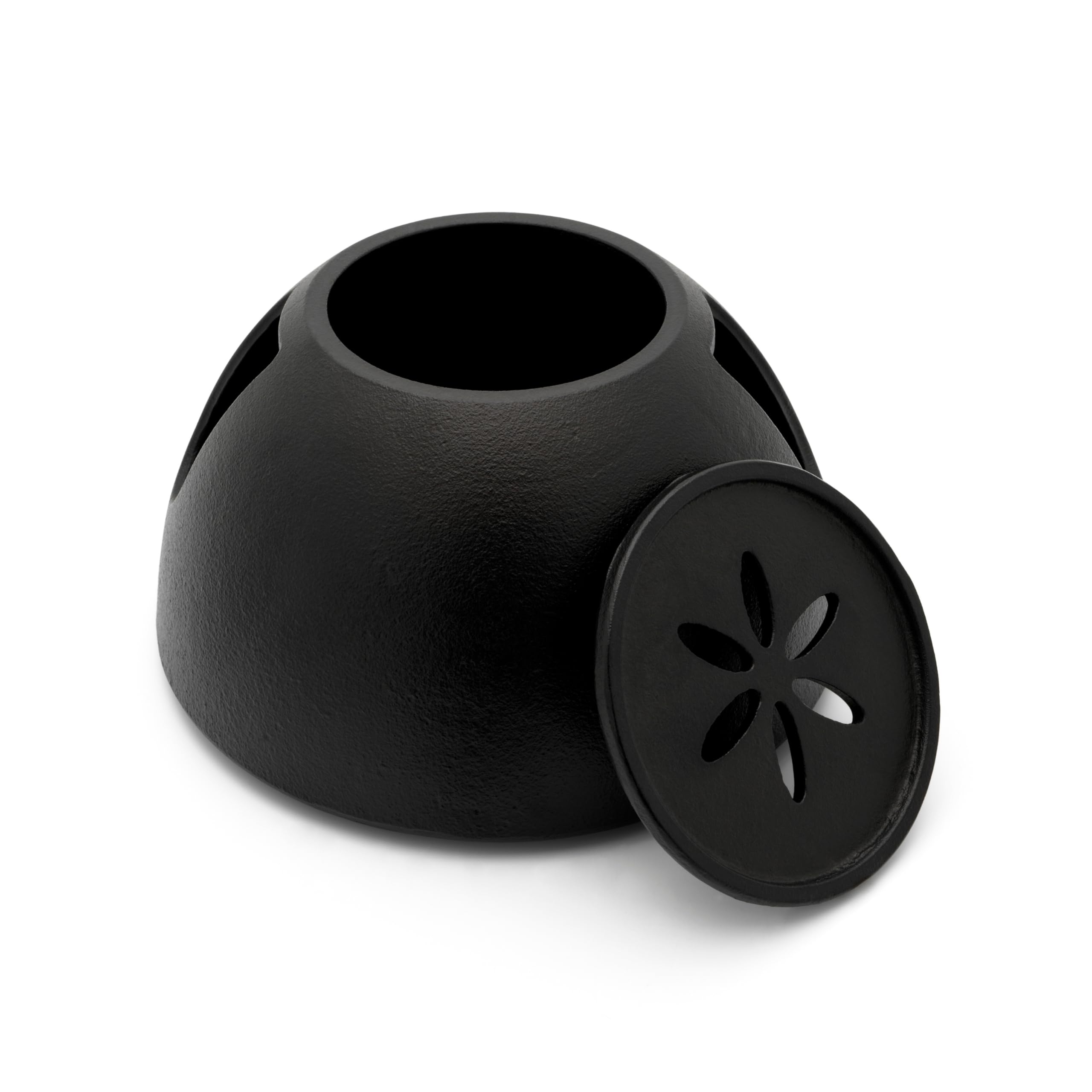 Bredemeijer Tetera grande de hierro fundido de 1,2 litros, con calientaplatos para 1 vela y filtro de té de acero inoxidable