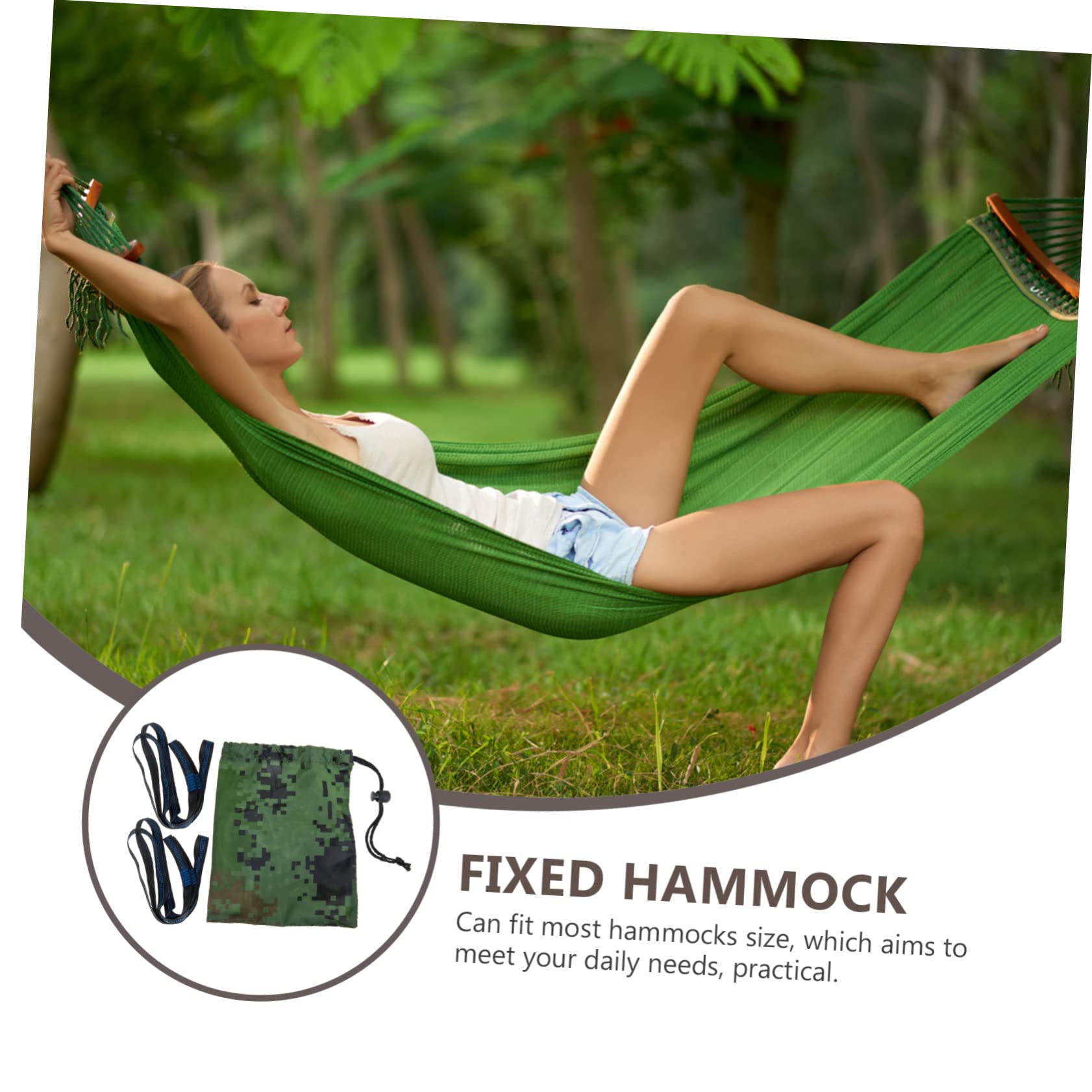 IWOWHERO Convenient Hammock-Tree-Straps Sturdy Polyester Ropes for Tree Hammocks