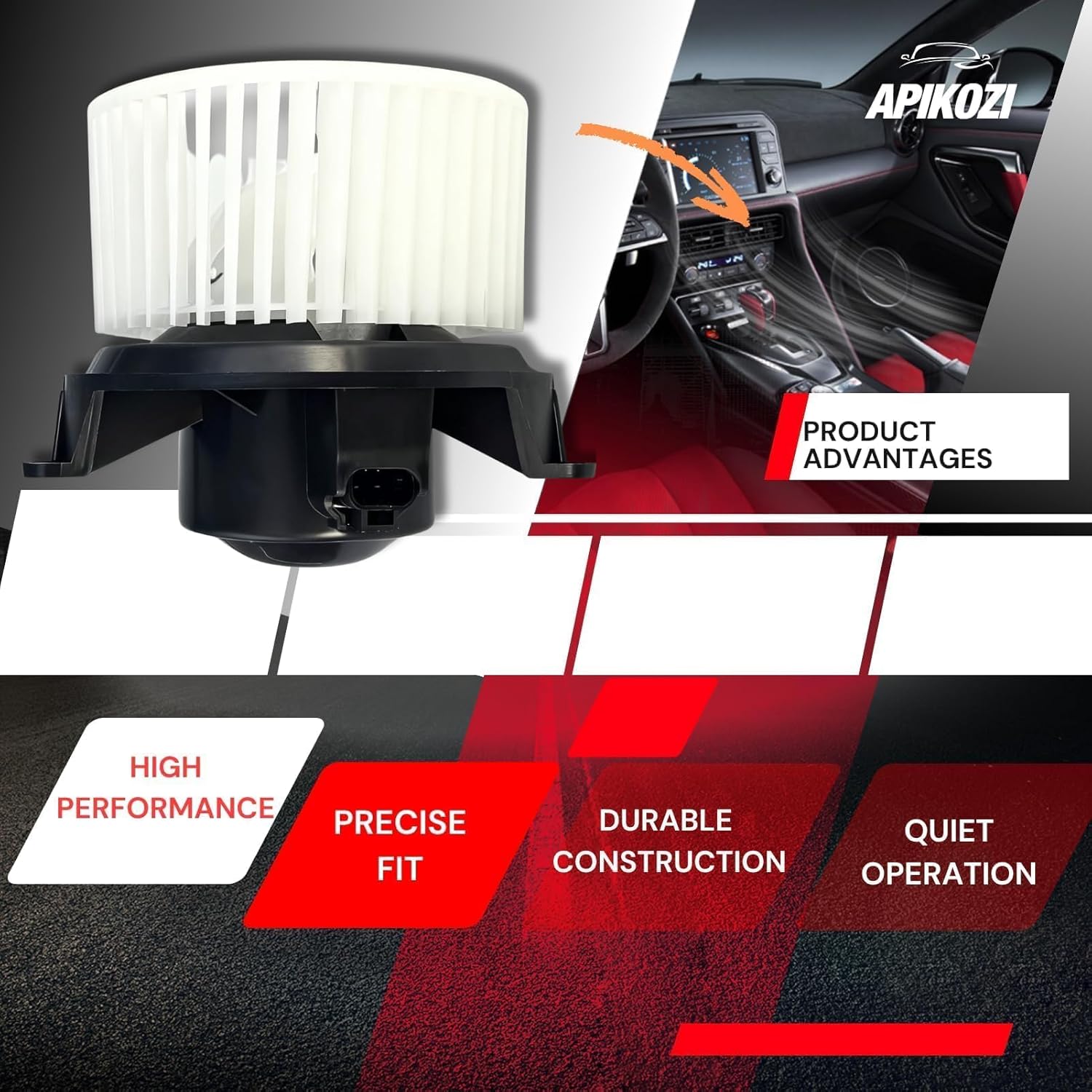 AC Blower Motor Fits(w/Custom Center Console)Chevy Silverado 1500/2500/3500 HD 03-06, for Suburban 1500/2500 03-11, for Avalanche 1500/2500 03-05/07-11, for GMC Sierra/ Yukon XL, for Cadillac Escalade