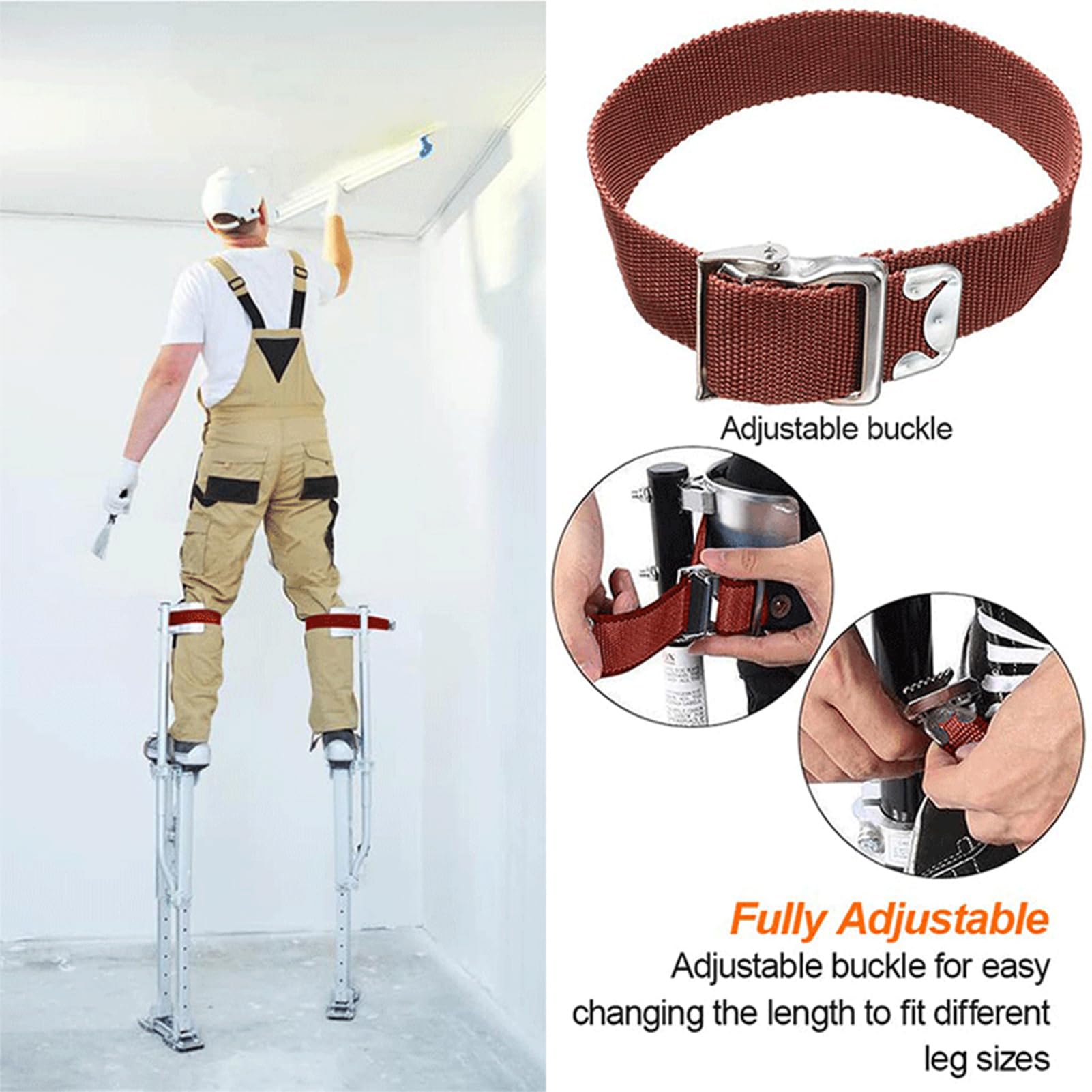Sangles d'échasses - Kit de 2 sangles réglables pour jambes, sangle de fixation d'échasses en nylon | Sangles d'échasses confortables, sangle de fixation pour jambes, pièces de rechange pour échasses