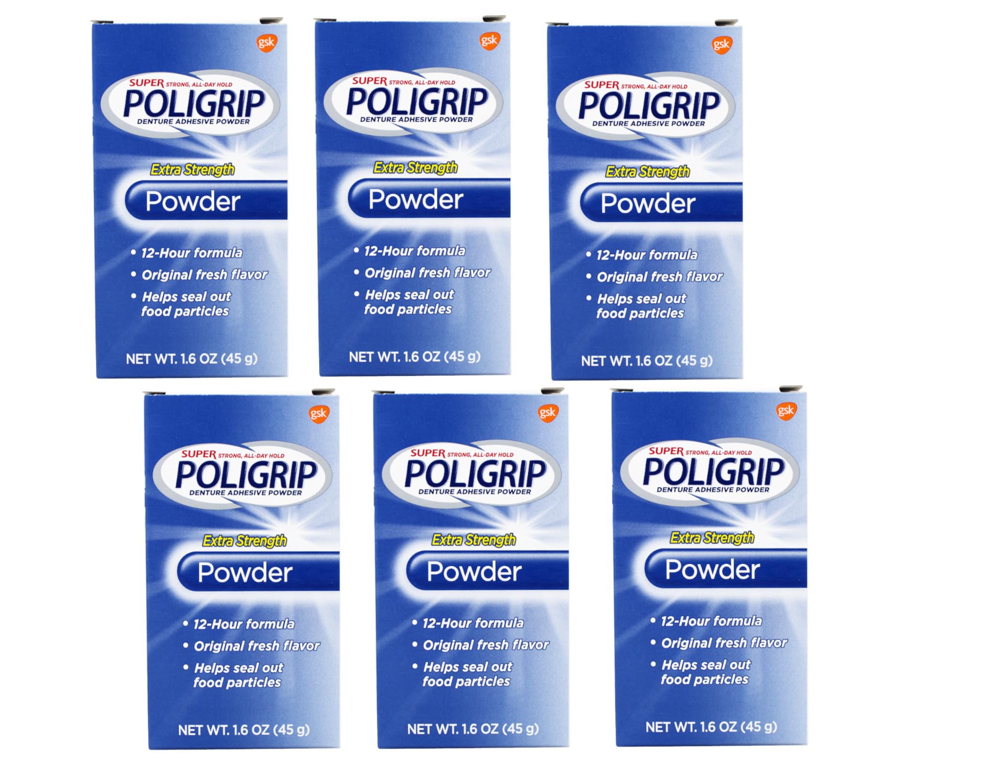 Super Poli-Grip 07801 Denture Powder (Pack of 6)