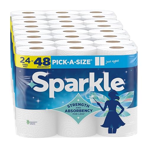 Sparkle Pick-A-Size Kitchen Paper Towels, 24 Double Rolls, 2 Ply | Keep Sparkle paper towels ready with household essentials and paper goods for everyday mess cleanup.