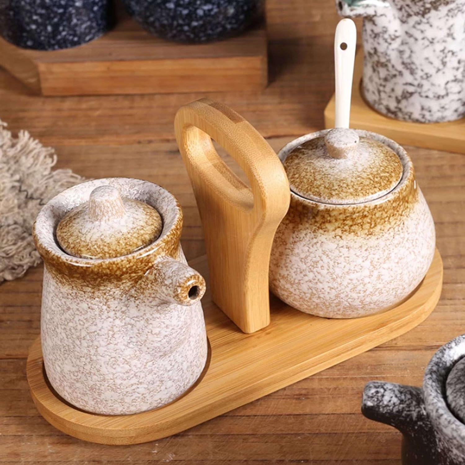 Ceramiczna cukiernica, japoński zestaw do śmietanki i cukru do baru kawowego, mlecznik i zestawy do cukru, cukiernica i zestaw do śmietanki, zestaw do serwowania kawy-dzbanek na mleko i dzbanek na cuk