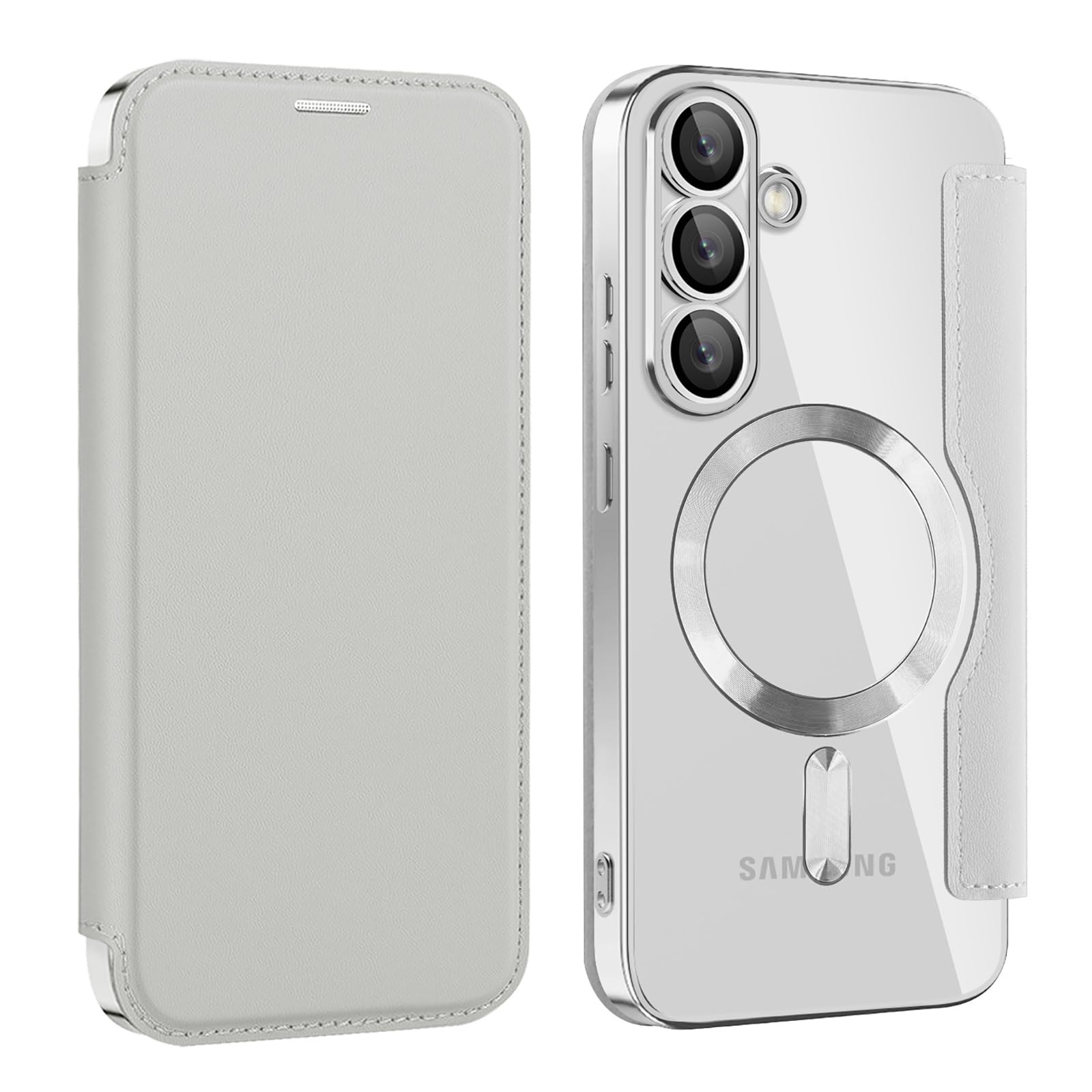 Amazon.co.jp: Casesmo Galaxy S25 ケース 手帳型 クリア 【MagSafe
