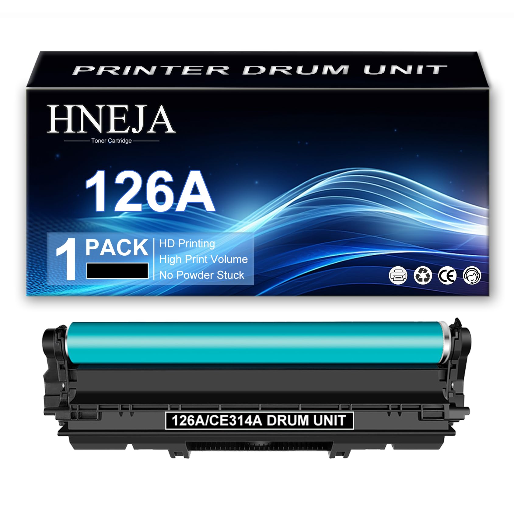 Unità Tamburo 126A, Unità Di Imaging CE314A Compatibile per HP CP1025 CP1025nw M175 M175a M175nw M275 M275NW M176N M177FW Stampante,Black-1 Pack
