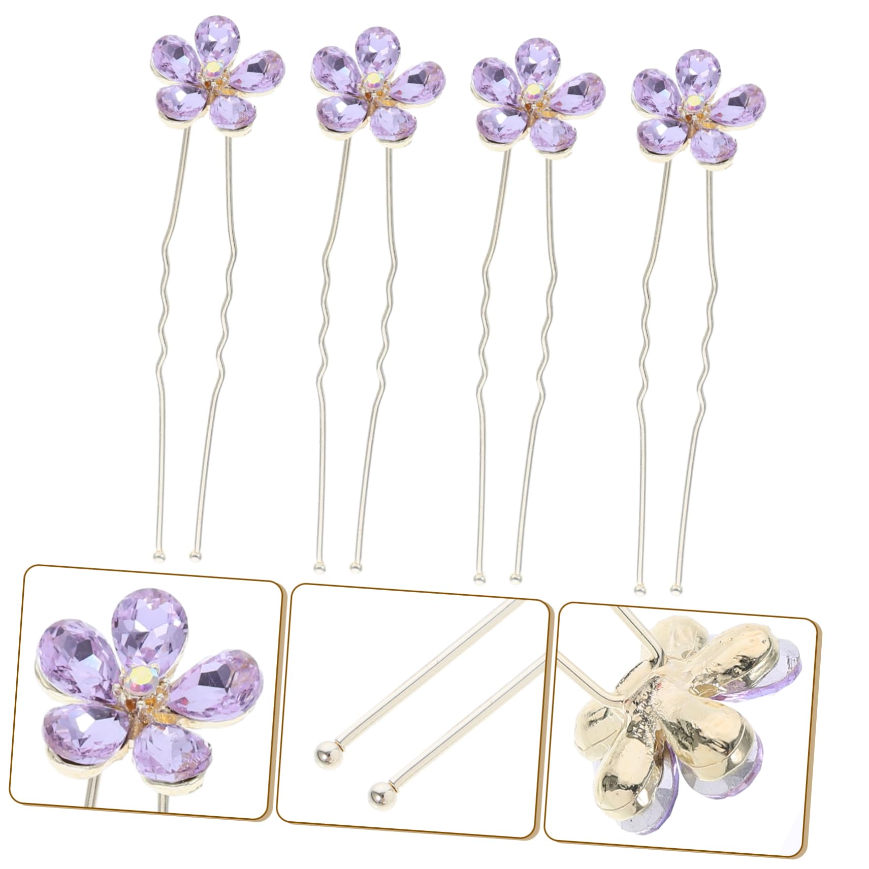 FOMIYES 20stücke U-förmige Haarnadeln Mit Blumen Und Strass Für Hochzeiten Haarschmuck Für Bräute Dekorative Haarspangen Für Einzigartige Frisuren