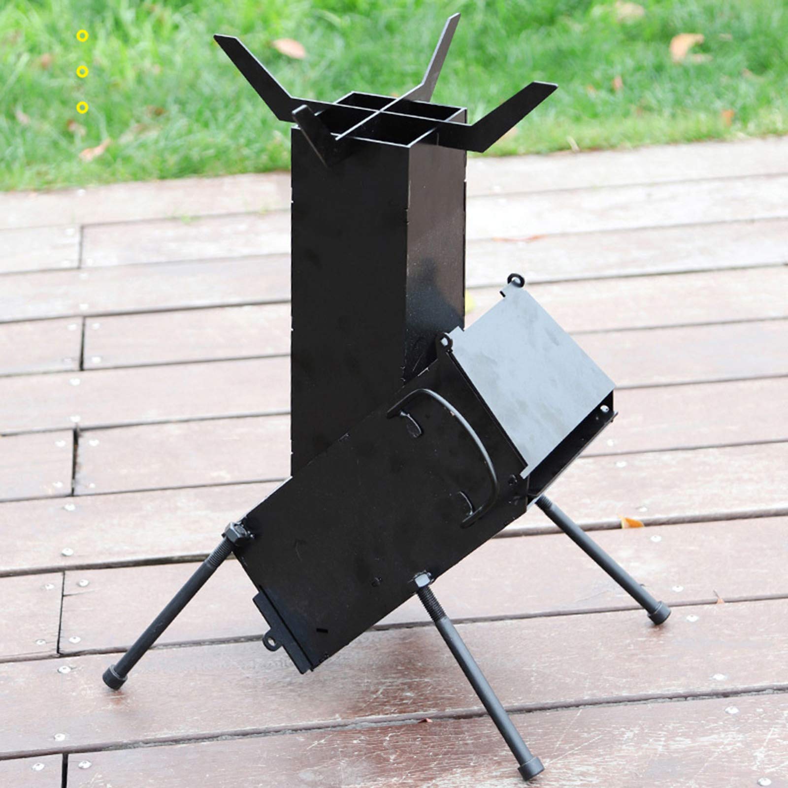 Foyer, poêle à fusée, poêle à Bois de Camping léger et Petit, Pliable, Compact et Polyvalent, Solution Parfaite pour la randonnée et Le Trekking, Tient dans Votre Sac à Dos