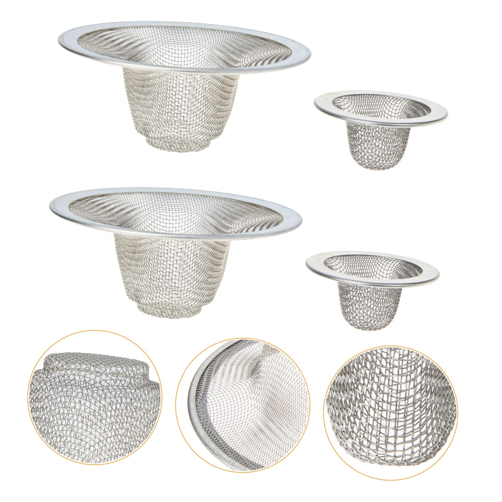 NUOBESTY 3 Sätze Haarsieb Für Badewanne Multifunktionaler Abflussfilter Rostfreiem Stahl Teiliges Langlebig Und Einfach Zu Reinigen Verhindert Verstopfungen Und Hält Haare 4 Stück * 3