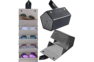 Sunglass Case For Men Or Women, Hard Multi Eyeglasses Case Box, 5-Slot Glasses Organizer Holder