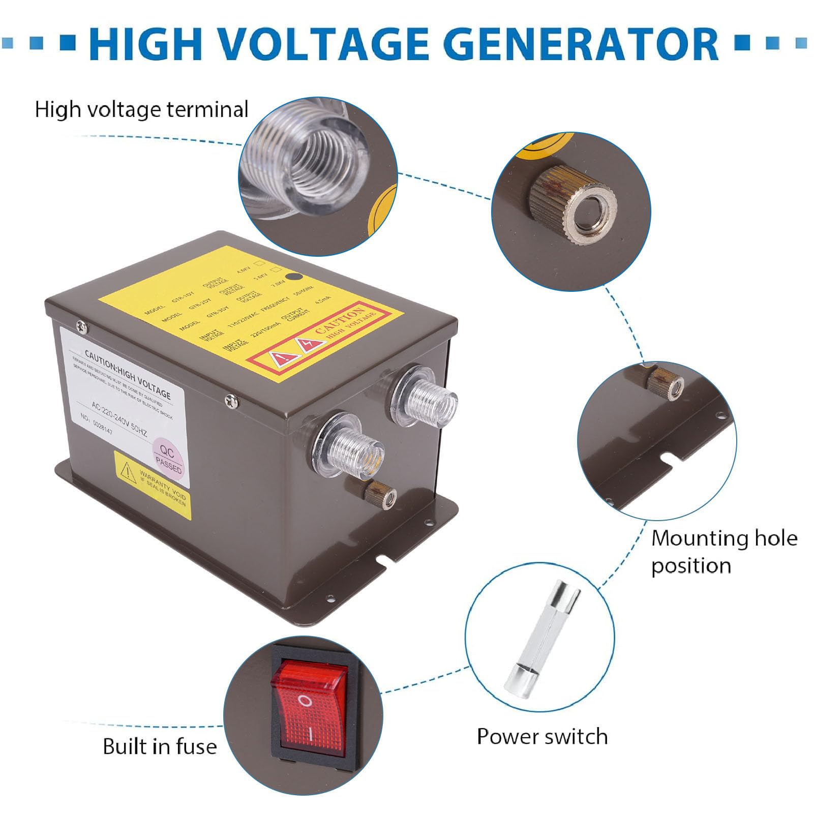 Generador de Barra de Aire Ionizante Fuente de Alimentación de Varilla Anti Estática de Doble Salida Potente para la Eliminación de Electricidad Estática Adecuada para una Amplia (EU Enchufe